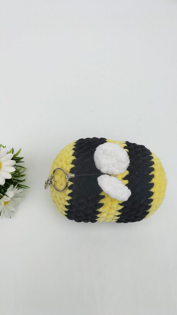 oplus_1058 Knuffel bij/ sleutelhanger (geel-zwart) maat groot