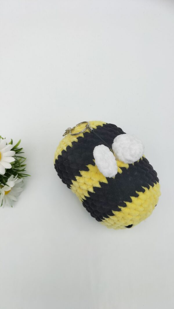 oplus_1058 Knuffel bij/ sleutelhanger (geel-zwart) maat groot