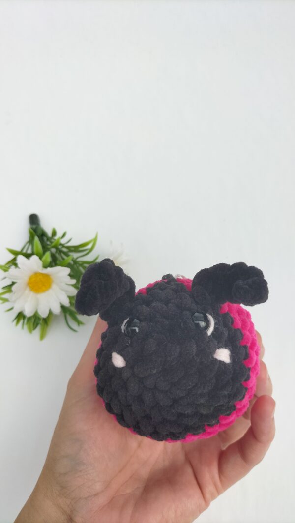 Sleutelhanger lieveheersbeestje (fuchsia)