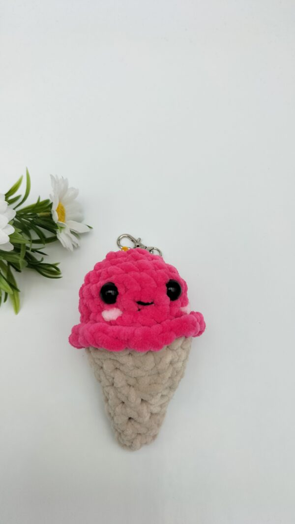 Sleutelhanger ijsje (fuchsia)