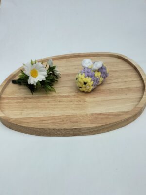 Sleutelhanger bijtje klein (geel-paars)