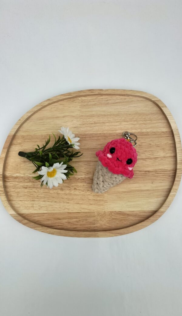 Sleutelhanger ijsje (fuchsia)