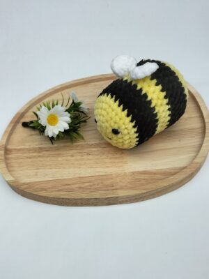 Knuffel bij/ sleutelhanger (geel-zwart) maat groot