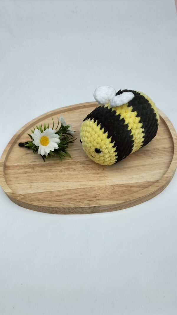 oplus_34 Knuffel bij/ sleutelhanger (geel-zwart) maat groot