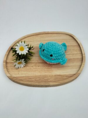 Knuffel walvis (lichtblauw-roze)