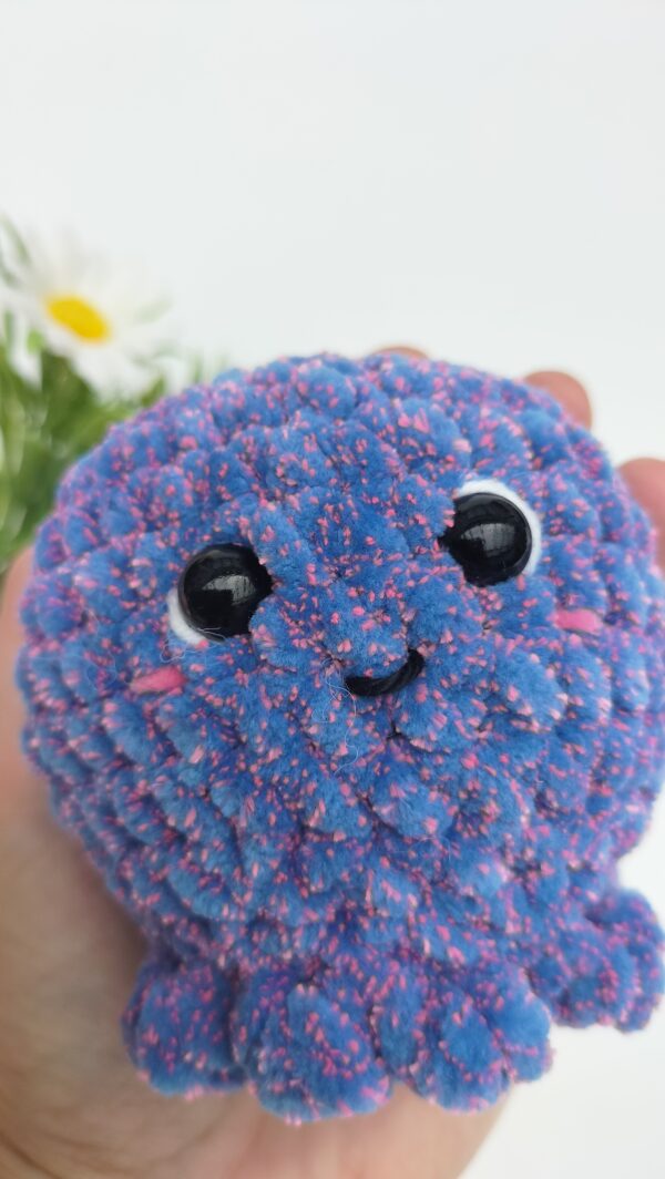 Knuffel inktvis (blauw roze /galaxy gespikkeld)