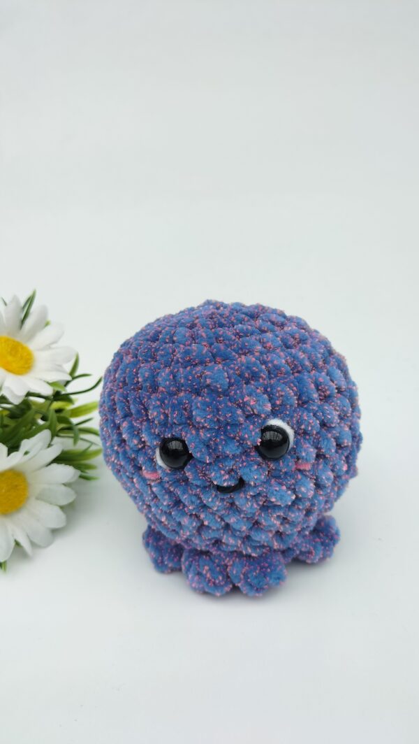 Knuffel inktvis (blauw roze /galaxy gespikkeld)