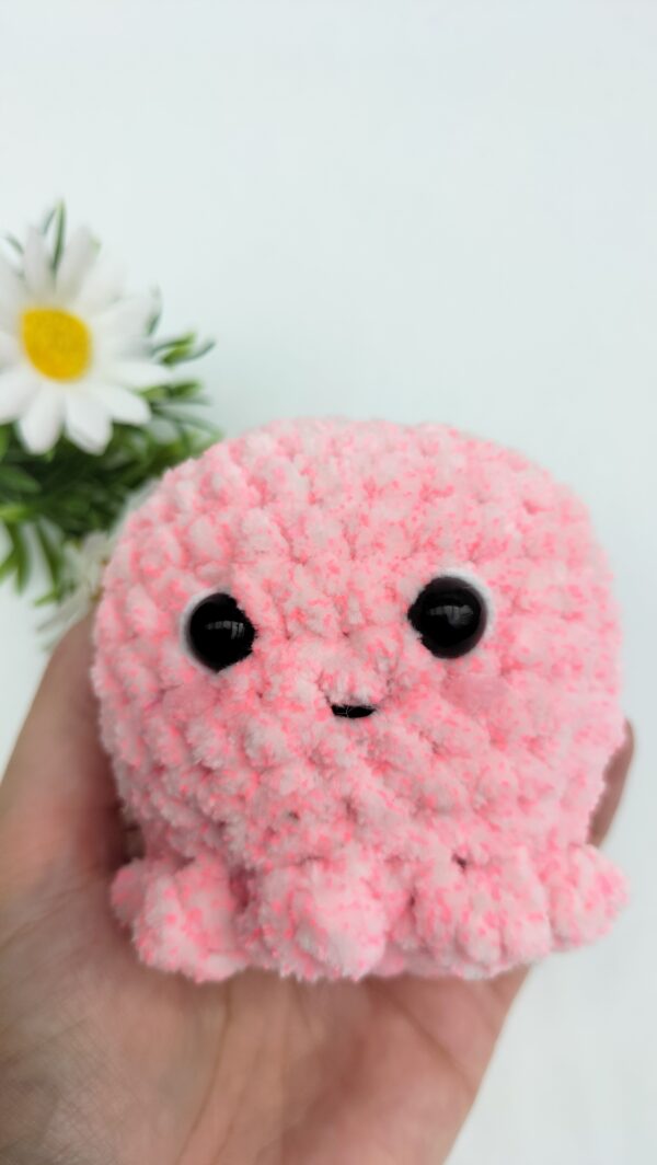 Knuffel inktvis (roze gespikkeld)