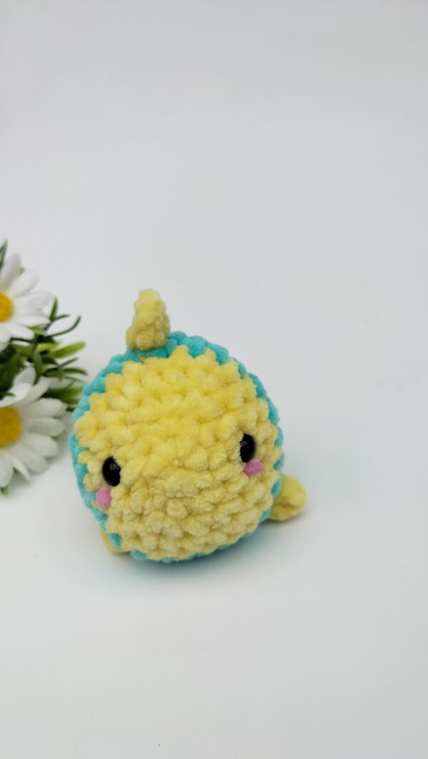 Knuffel visje (turquoise-geel)