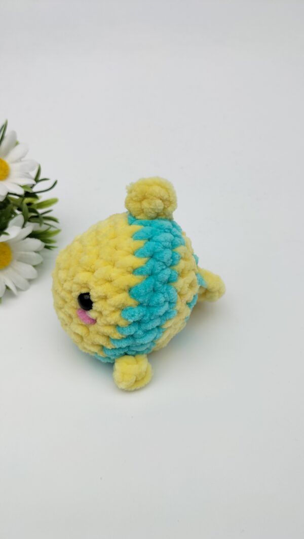 Knuffel visje (turquoise-geel)