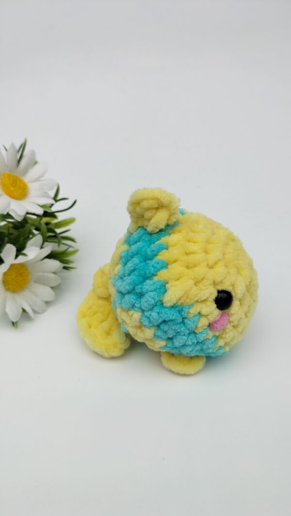 Knuffel visje (turquoise-geel)