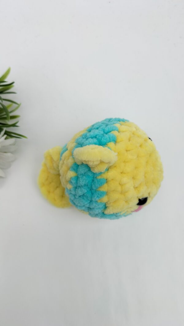 Knuffel visje (turquoise-geel)