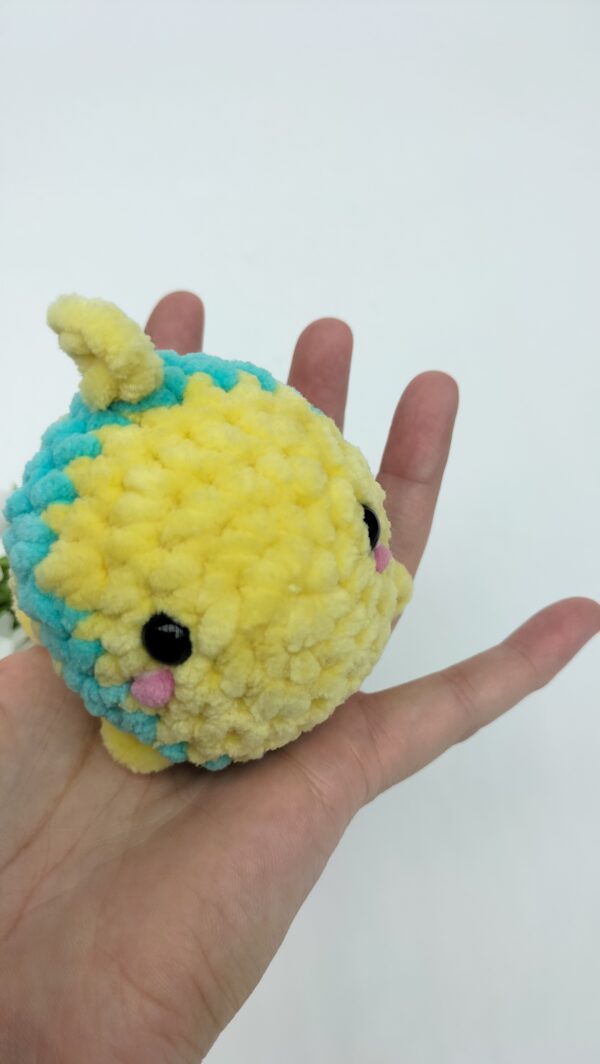 Knuffel visje (turquoise-geel)