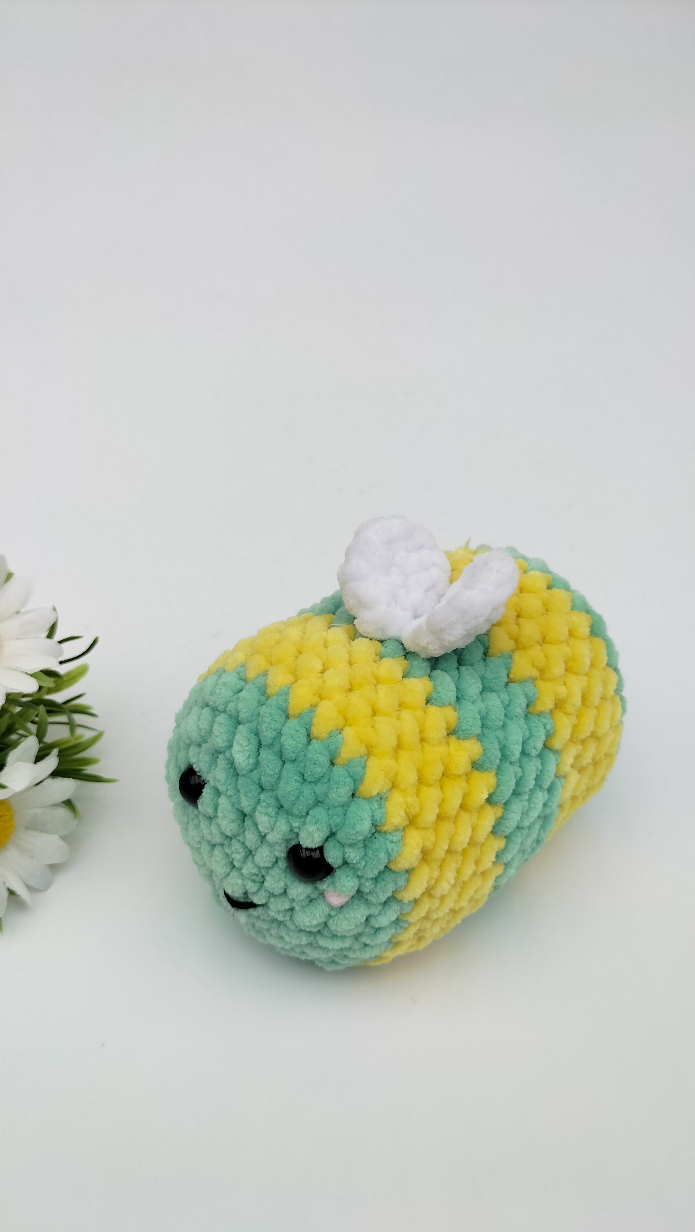 Knuffel bij/ (geel-mint) maat klein