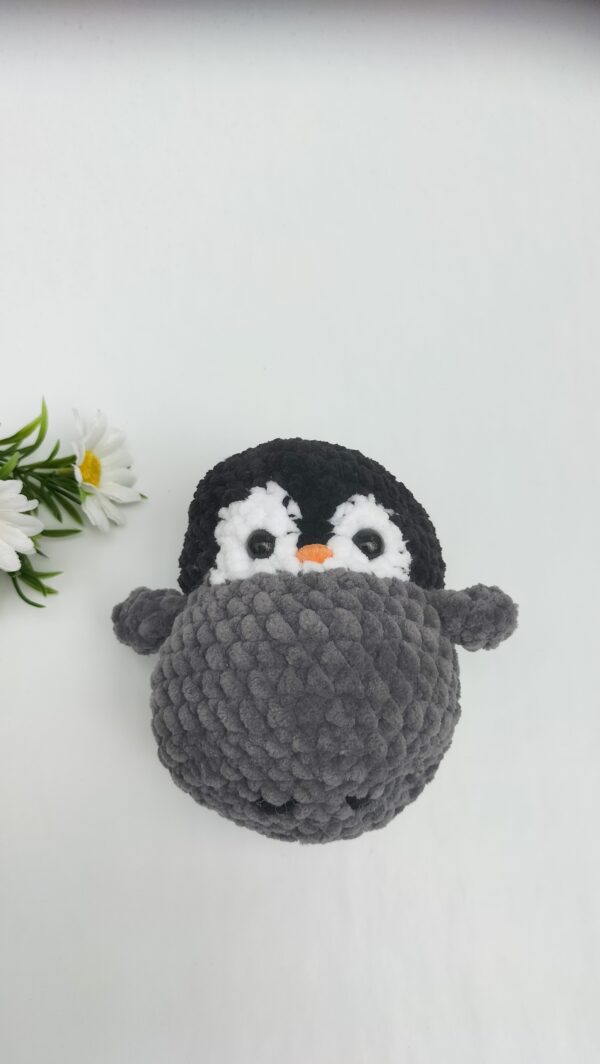 Knuffel pinguïn (zwart-grijs)
