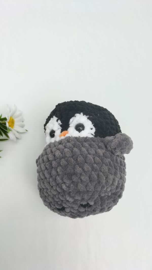 Knuffel pinguïn (zwart-grijs)