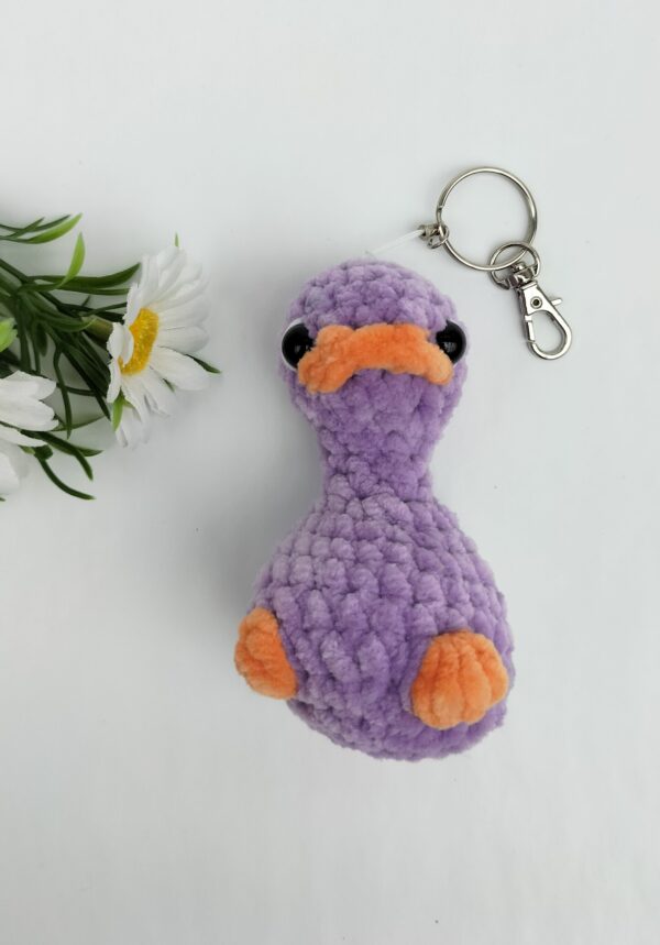 IMG20250831170956 Sleutelhanger gek eendje (paars)