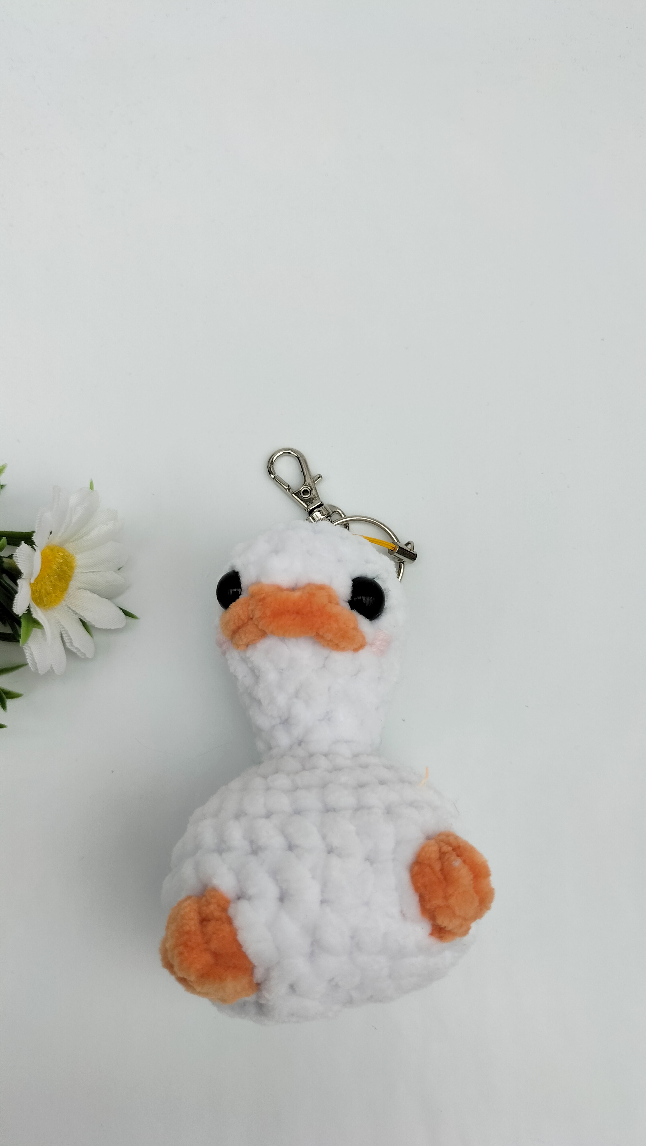 oplus_1058 Sleutelhanger gek eendje (wit)