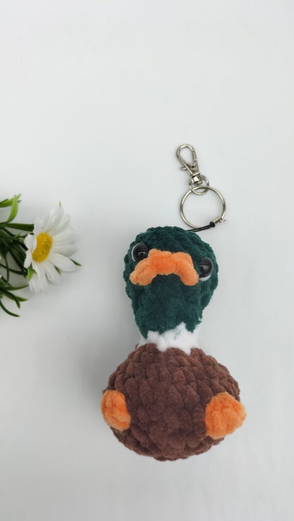 Sleutelhanger gek eendje (groen-bruin)