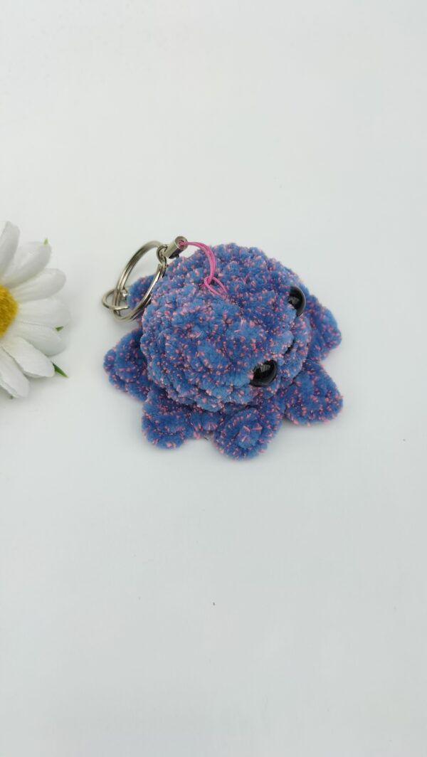 Sleutelhanger octopusje (roze blauw gespikkeld/ galaxy)