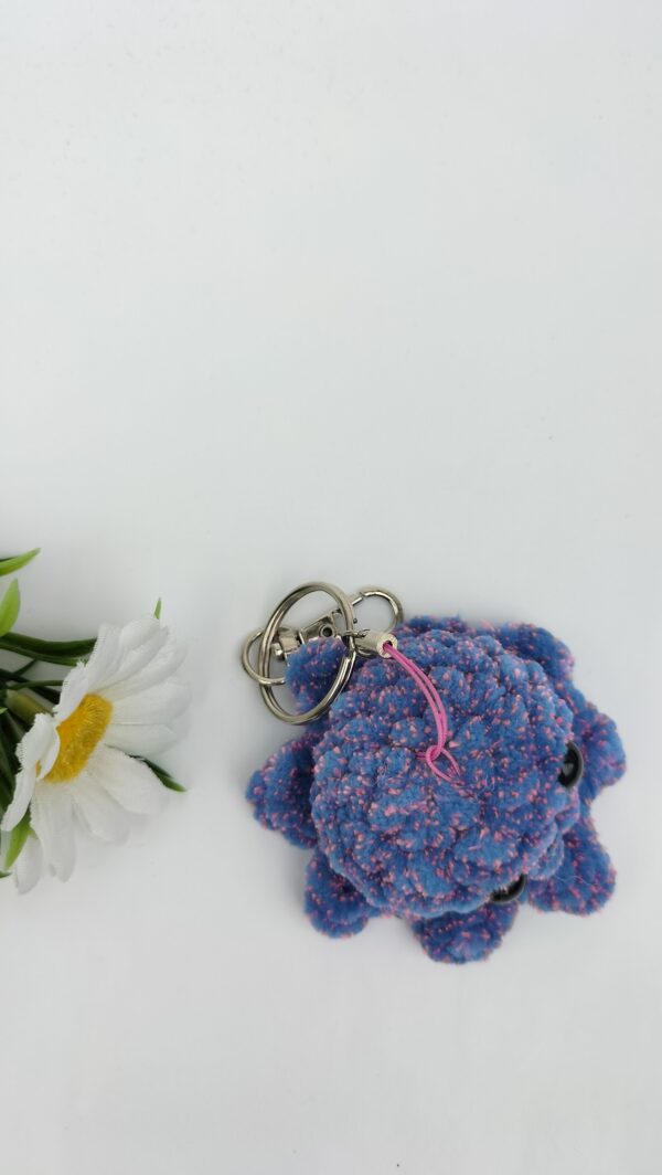 Sleutelhanger octopusje (roze blauw gespikkeld/ galaxy)