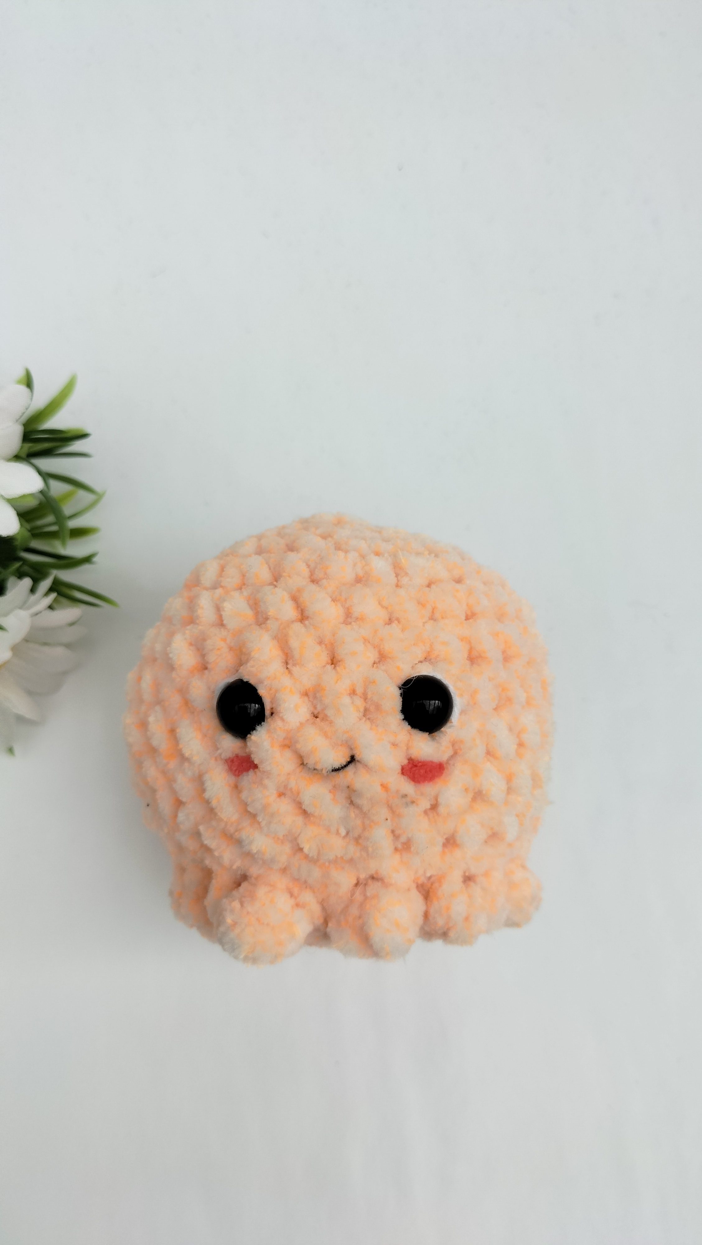 Oplus_1026 Knuffel inktvis (perzik gespikkeld)