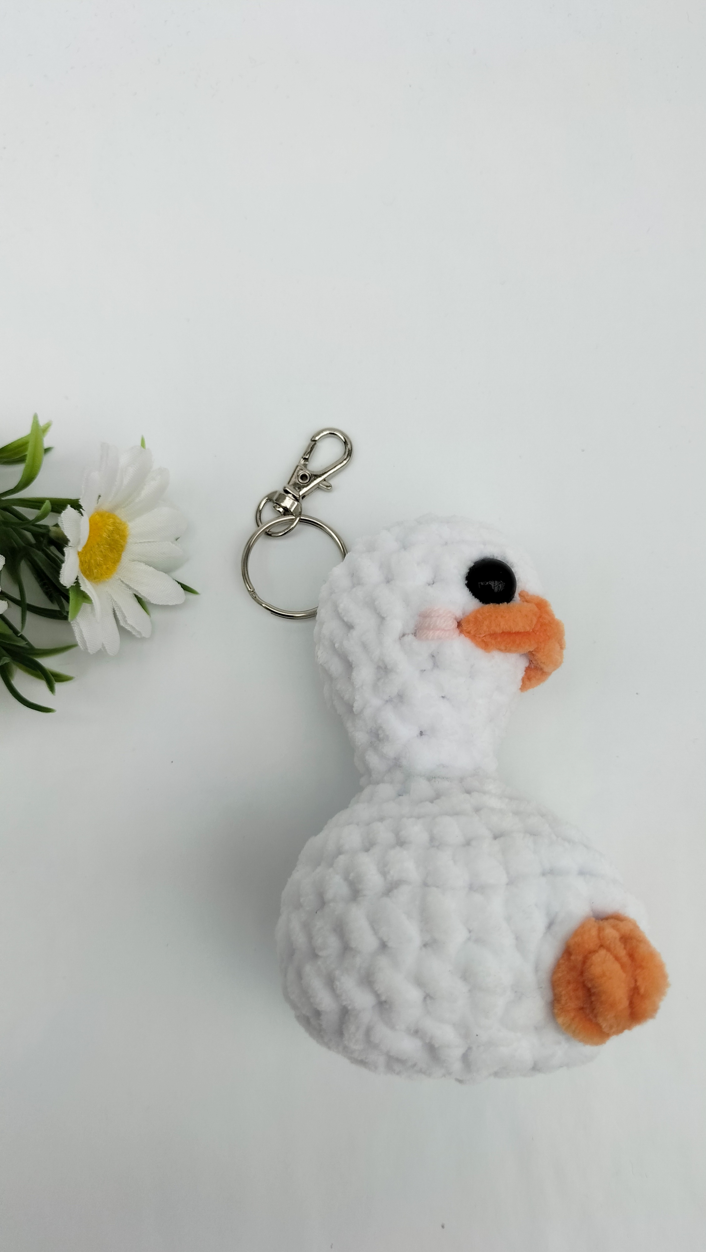 Oplus_1026 Sleutelhanger gek eendje (wit)