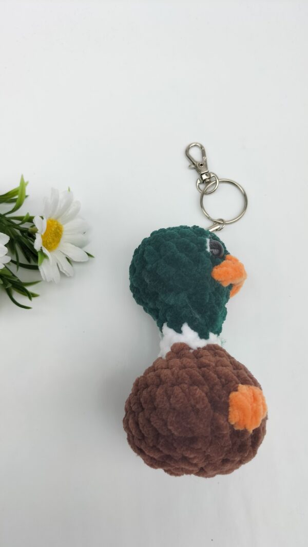 Sleutelhanger gek eendje (groen-bruin)