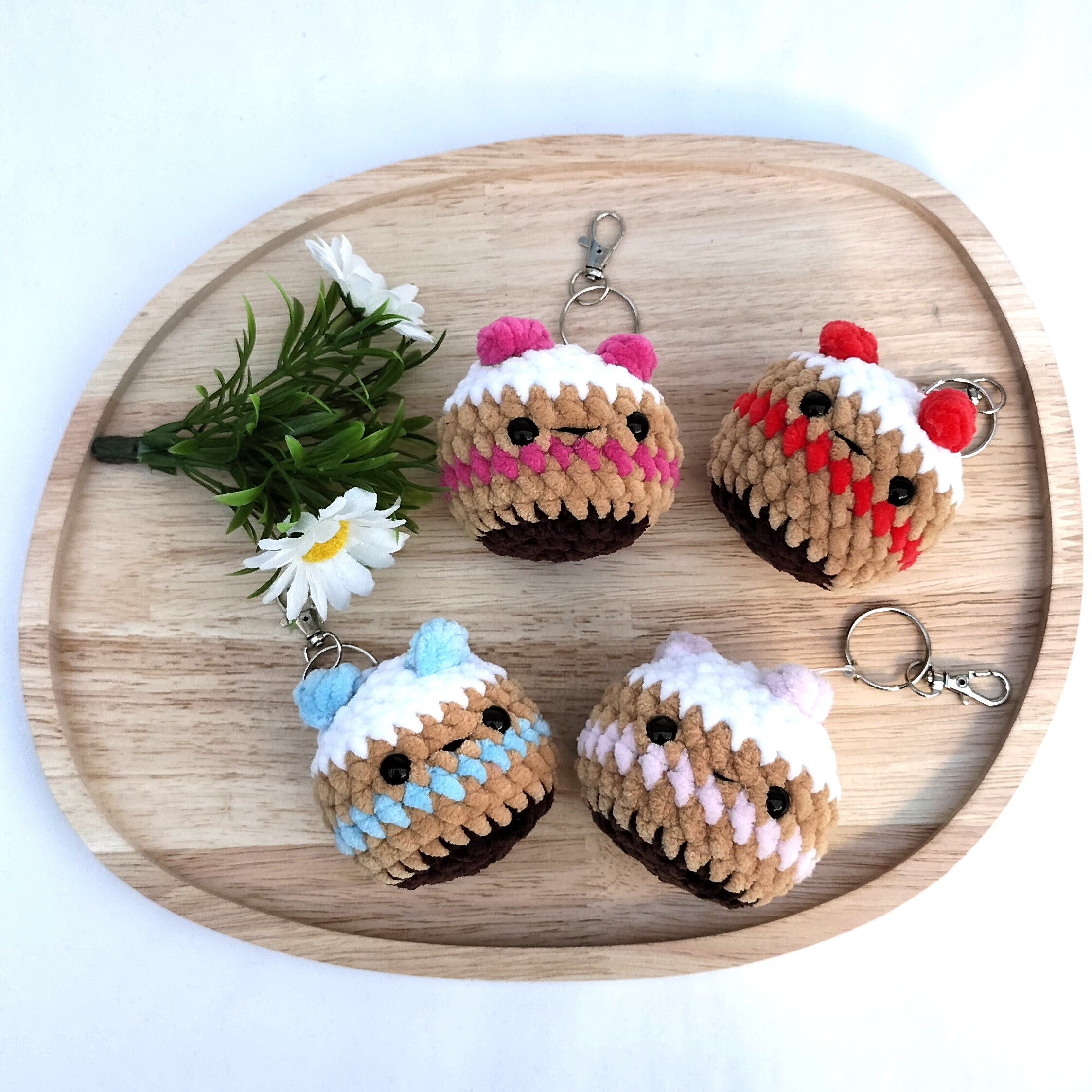 groepsfoto cupcakes Sleutelhanger cupcake (licht roze)