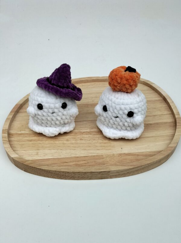 groepsfoto spookje met hoed en spookje met pompoen Knuffel spookje (met pompoen)