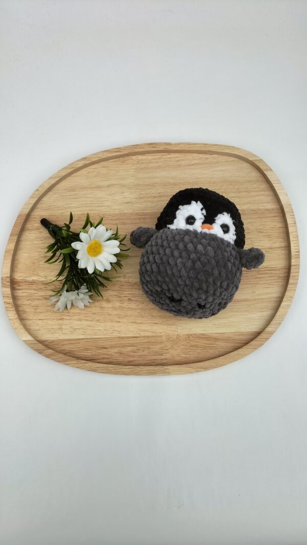 Knuffel pinguïn (zwart-grijs)