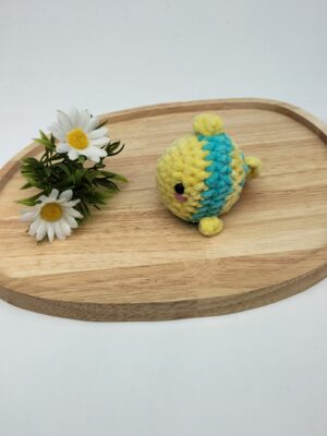 Knuffel visje (turquoise-geel)