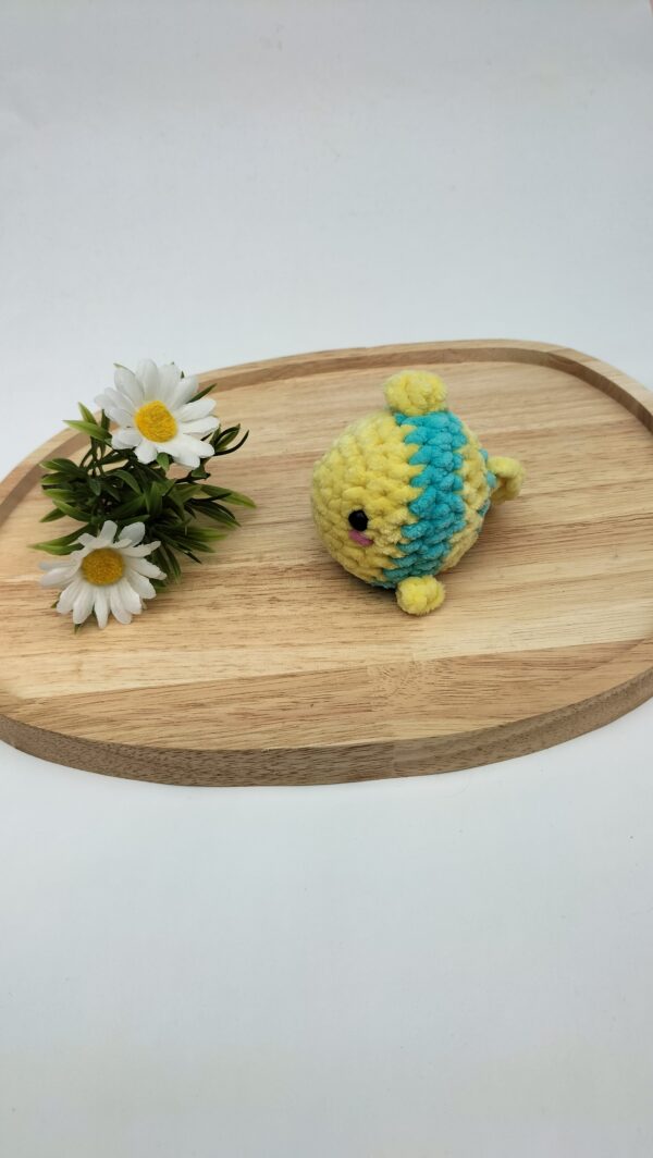 Knuffel visje (turquoise-geel)