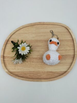 Sleutelhanger gek eendje (wit)