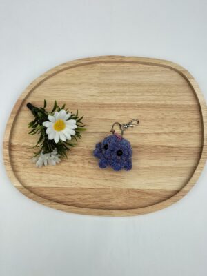 Sleutelhanger octopusje (roze blauw gespikkeld/ galaxy)