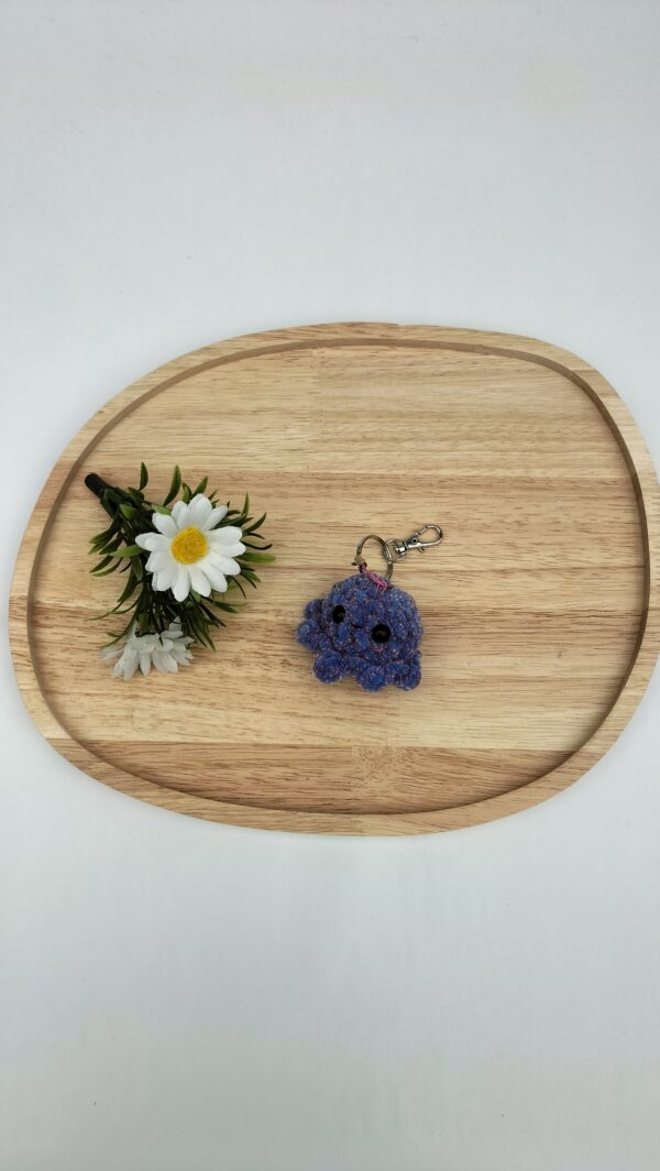 Sleutelhanger octopusje (roze blauw gespikkeld/ galaxy)