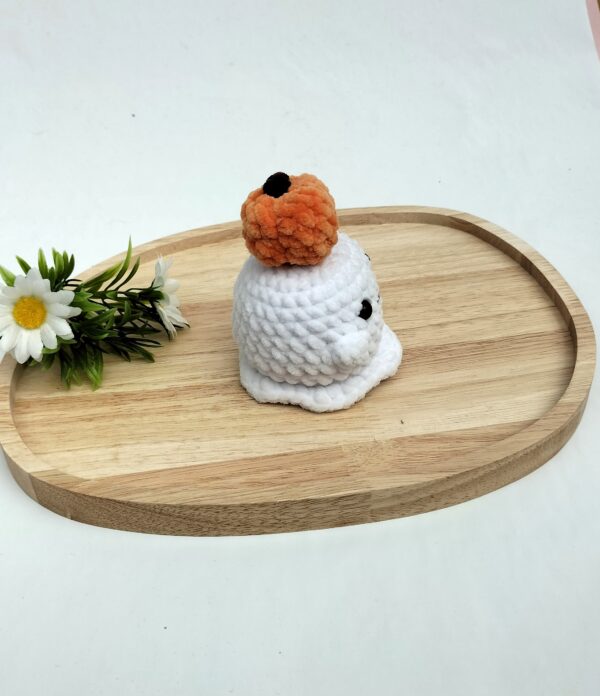 spookje met pompoen rechts Knuffel spookje (met pompoen)