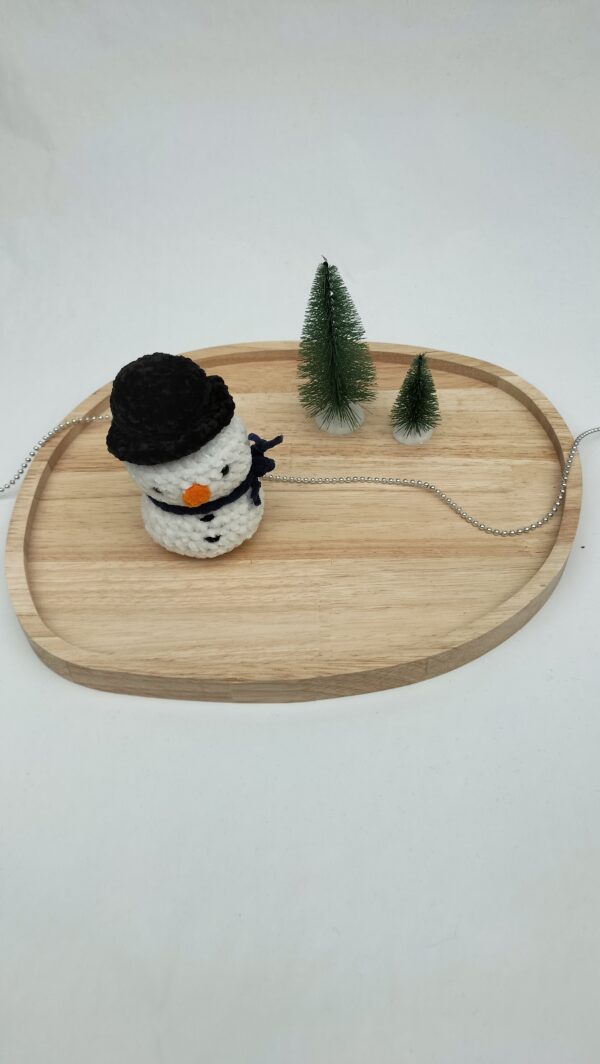 Knuffel sneeuwpop klein (met donker blauwe sjaal)