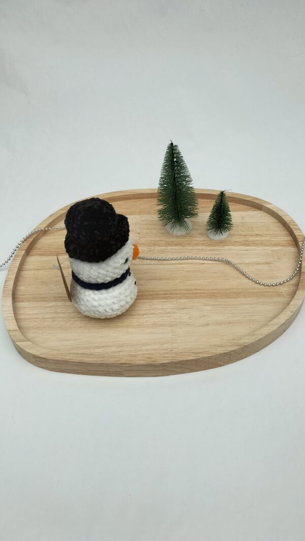 Knuffel sneeuwpop klein (met donker blauwe sjaal)