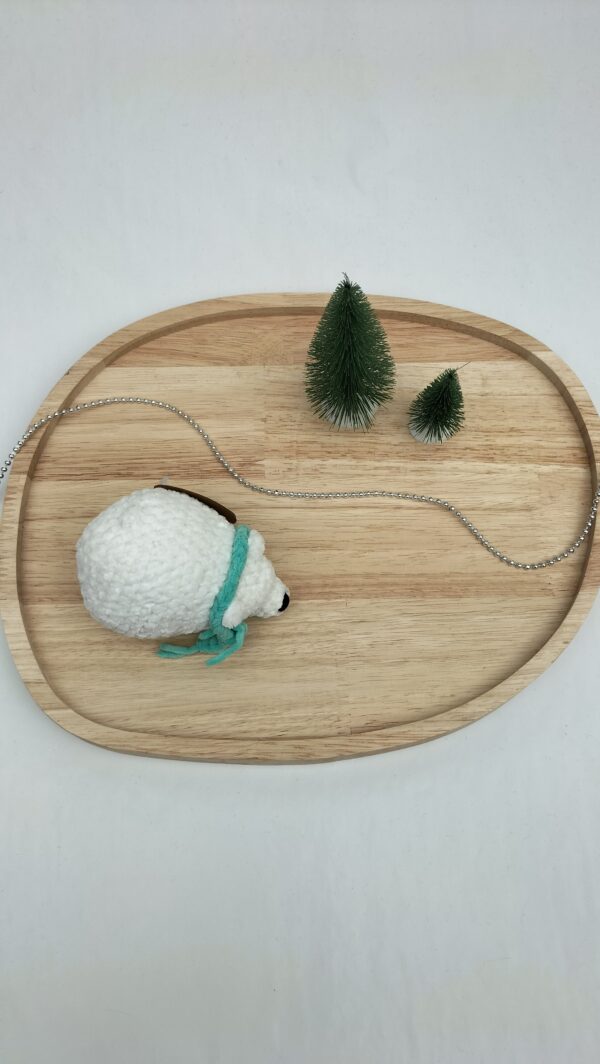 Knuffel slapende ijsbeer klein (licht zeegroene sjaal)