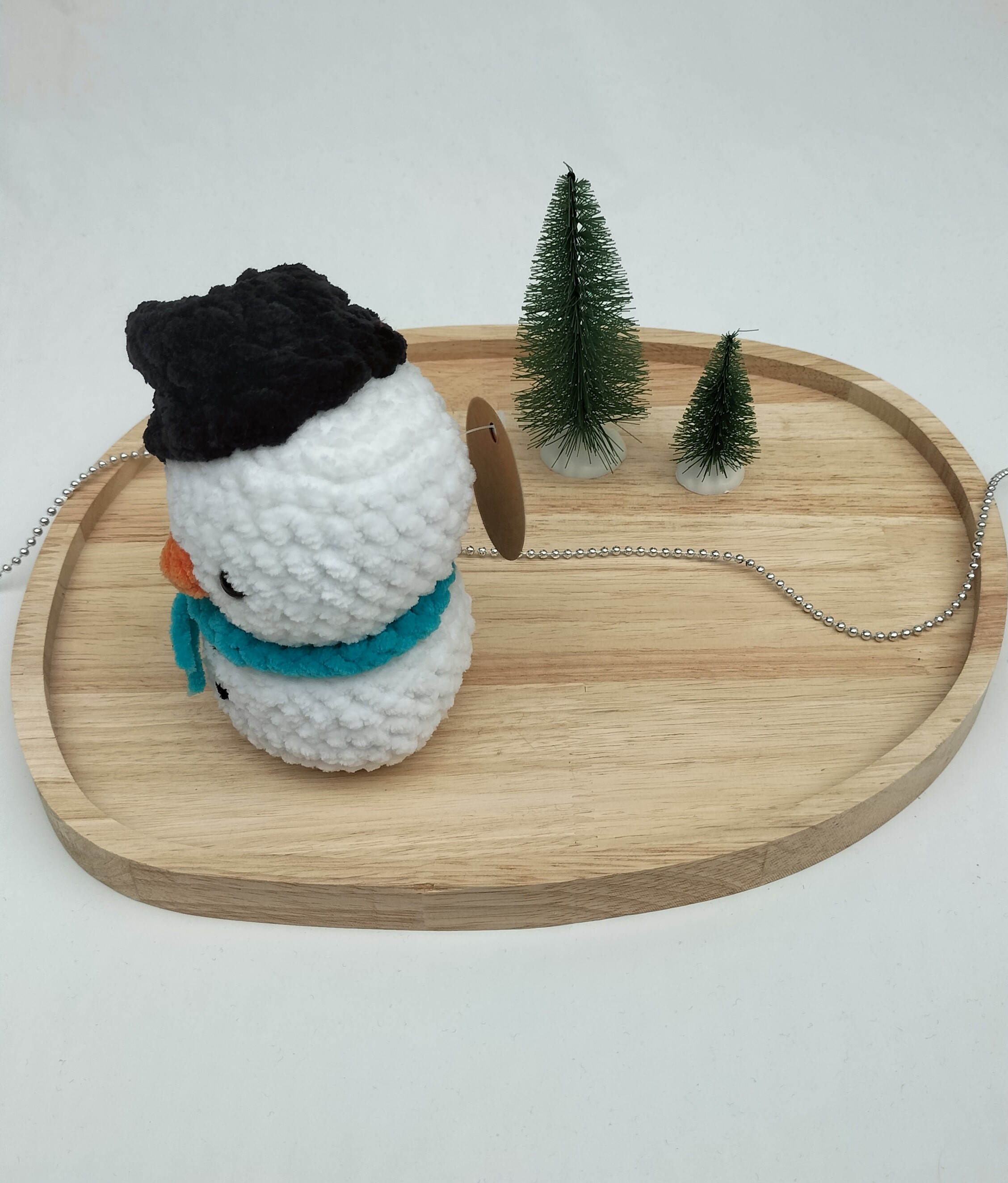 Knuffel sneeuwpop groot (met lichtblauwe sjaal)