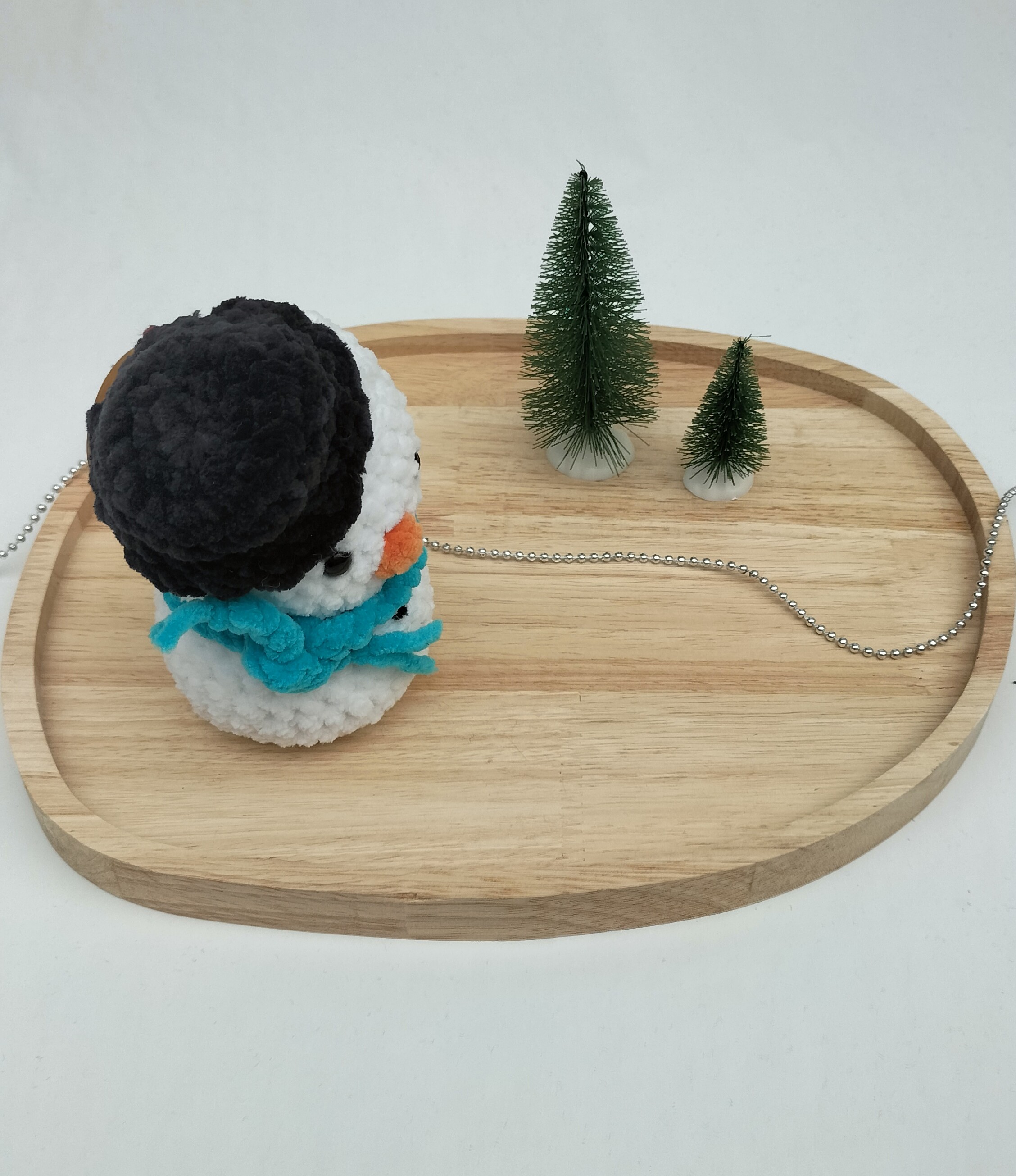 Knuffel sneeuwpop groot (met lichtblauwe sjaal)