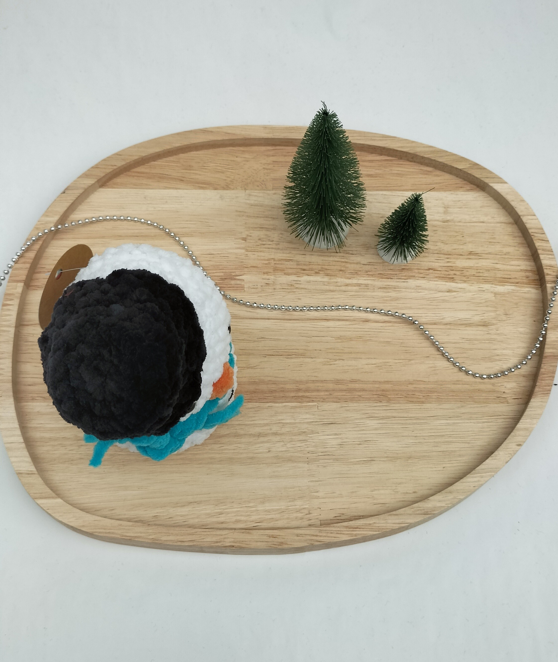 Knuffel sneeuwpop groot (met lichtblauwe sjaal)