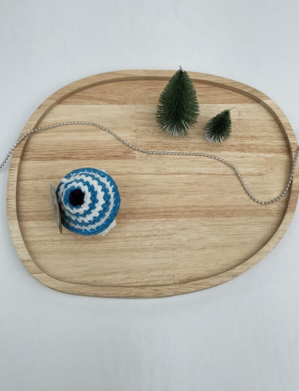 Knuffel mushi met muts klein (lichtblauw-wit)