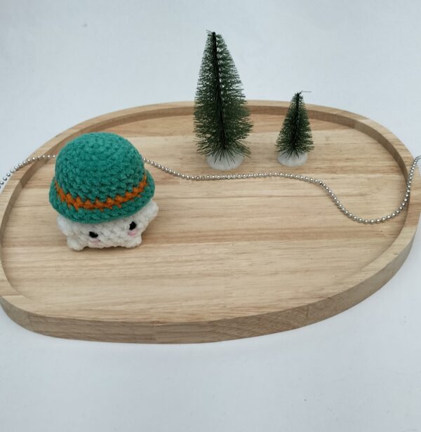 IMG20251103155205 Knuffel mushi hoed (turqouise-oranje)