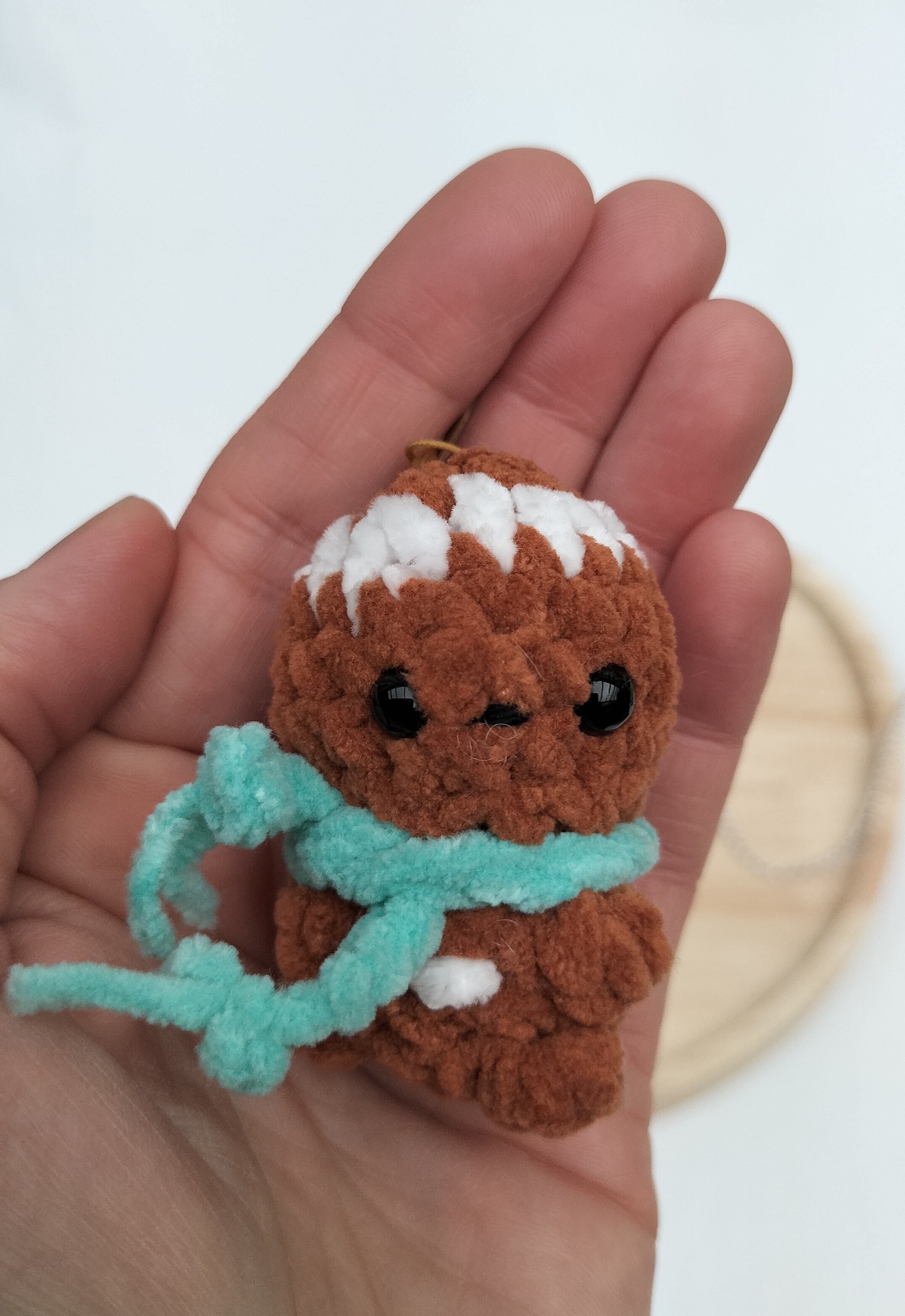 Sleutelhanger peperkoekmannetje (licht zeegroen)