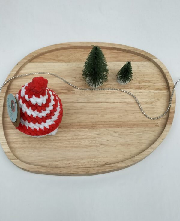 Knuffel mushi met muts groot (rood-wit)