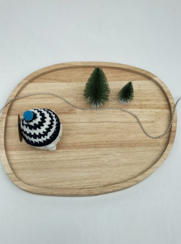 Knuffel mushi met muts klein (donker blauw-wit)