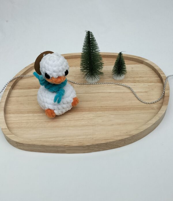 Knuffel gek eendje (wit met blauwe sjaal)