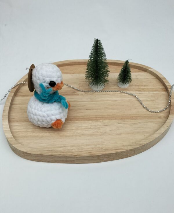 Knuffel gek eendje (wit met blauwe sjaal)